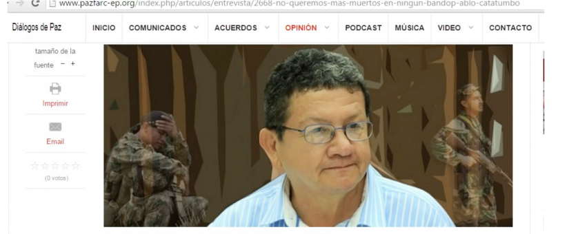 “No queremos más muertos en ningún bando”: Pablo Catatumbo