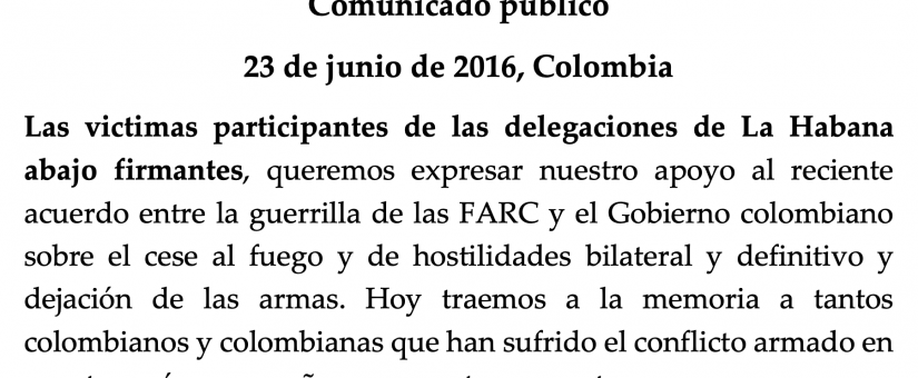 Víctimas se declaran en disposición para realizar veeduría de los acuerdos