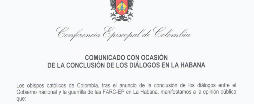 Comunicado con ocasión de la conclusión de los diálogos de la Habana